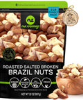 NUT CRAVINGS - Brazil Nuts Roasted & Salted - No Shell, Whole (16oz - 1 LB) Packed Fresh in Resealable Bag - Healthy Protein Food Snack, Food Assortments