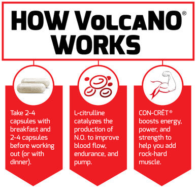Force Factor Volcano, 2-Pack, Pre Workout Nitric Oxide Booster Supplement for Men with Creatine and L-Citrulline to Boost Nitric Oxide and Energy, Build Muscle, Better Pump and Workout,, 240 Capsules