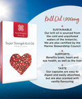 Healthspan Krill Oil 1,200mg | Super Strength | 60 Capsules | Sustainably Sourced | Vanilla Flavoured | Astaxanthin | Marine Phospholipids