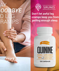 SIRUNES Quinine Capsules - Cinchona Officinalis Bark Herbal Supplement For Leg Cramping Relief, Cramp Defense And Overall Digestive Health - All-Natural Quinine Pills, 1000Mg, 120 Tablets