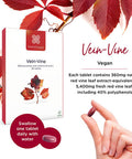 Healthspan Vein Vine 360mg | 90 Tablets | Red Vine Leaf Extract | Added Vitamins B1 & C | Vegan