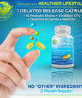 Acidophilus Probiotic 50 Billion Probiotic Multi Enzyme Digestive Formula Vegan Probiotic Prebiotic Supplement Shelf Stable Live Probiotics and Prebiotics for Women and Men 2 Month Supply