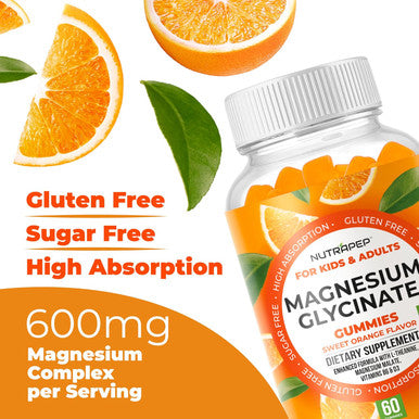 Magnesium Glycinate Gummies For Kids & Adults Women & Men - Sugar Gluten Non-Gmo Vegan Chewable Supplement