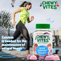 Chewy Vites Adult Bone Support 50 Vitamin Gummies 400mg Calcium Gummies with 20 mcg Vitamin D3 for Bones Teeth & Muscle Function 2-a-Day Vegan Mix of Wild Cherry and Strawberry Flavour
