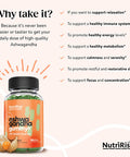 High Potency Ashwagandha Gummies - 30:1 Concentrated Root Extract Equivalent to 2250 mg: Natural Relaxation, Sleep & Immunity Support with Vitamin D, Zinc & Spinach Powder Superfood