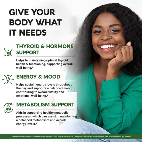 Nutraharmony Thyroid Support For Women - Selenium 200 Mcg Astragalus Zinc & Iodine L-Tyrosine Adaptogen Herbs - 21-In-1 Antioxidant & Immune Support - Made In Usa - Vegan Non-Gmo Lab Tested 60 Capsules