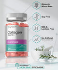 Collagen Gummies | 90 Count | Strawberry Flavored Gummy | Hydrolyzed Collagen Type 1 and 3 | Non-GMO, Gluten Free | by Horbaach