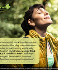 Irwin Naturals Vitamin D3 + K2 - High Potency D3 + K2 Complex - Dietary Supplement For Bone Health - 60 Liquid Softgels Bundle Pill Case