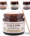 Beef Tallow For Skin Care, Face, Hands - Natural Moisturizer - Whipped - Organic Grass-Fed Beef Fat - Vitamins A, D, E, K - Dry Skin, Baby Diaper Cream - Hydrating - Warm Vanilla - 2 Oz Jar