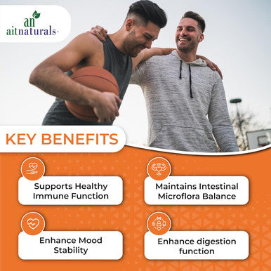 Aitnaturals Probiotics Men's - 50 Billion (30 Capsules) | Support Immune Function Digestion Respiratory Health Bowel Movement weight management | Non-GMO Gluten