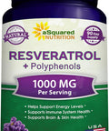 Asquared Nutrition Natural Resveratrol With Red Wine Extract - 180 Capsules - Trans Resveratrol Antioxidant Supplement Pills For Pure Heart Health - Extra Strength Trans-Resveratrol