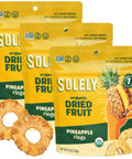 SOLELY - Organic Dried Pineapple Rings (5.5 oz Resealable Bags, Pack of 3) - Real Fresh Fruit - 1 Ingredient - Healthy Snacks for Adults & Kids - Non GMO, Vegan Snacks, Shelf Stable - 3 Bags (16.5 oz)