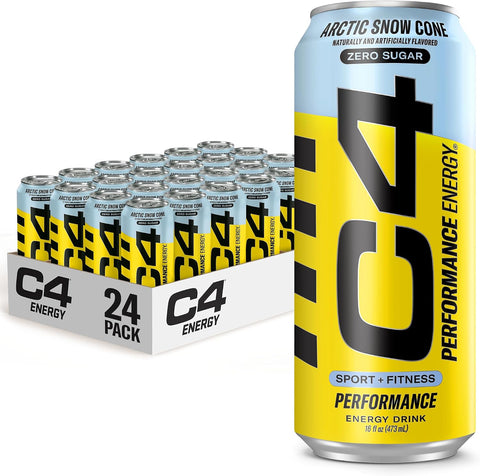C4 Performance Energy Drink Cosmic Rainbow, Zero Sugar Carbonated Preworkout Energy, 200mg Caffeine with Beta Alanine, 16 Fl Oz (12 Pack), Packaging May Vary