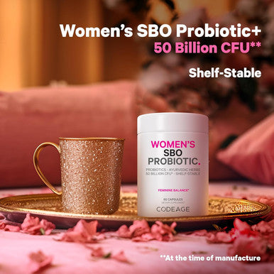 Codeage Women s Probiotics Supplement - 50 Billion CFUs - SBO Probiotics & Prebiotics - Cranberries - Feminine Health - Fermented Botanical Blend Whole Food Supplement - Vegan Non-GMO - 60 Capsules