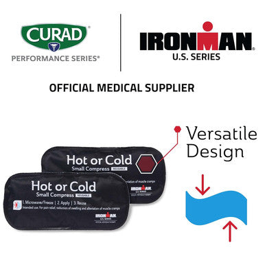 Curad Ironman Hot or Cold Reusable Compress Reusable Ice Pack for Injuries Small Compress is 5 in x 10.8 in 2 Count