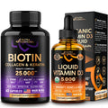 NUTRAHARMONY Organic Vitamin D3 Drops & Biotin, Collagen Capsules
