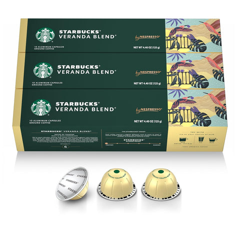 Starbucks by Nespresso Vertuo, Blonde & Medium Roast Variety Pack Coffee, 30-count Coffee Pods, Brews 7.8 oz.