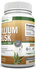 NutriONN PSYLLIUM Husk Capsules - 1450mg - 240 Capsules - Premium Psyllium Fiber Supplement - Great for Digestion and Regularity - 100% Soluble Fiber