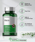 Maca Root Capsules 120 Pills High Potency Extract for Men and Women Non GMO and Gluten Free Formula by Horbaach