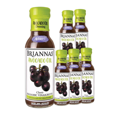 BRIANNAS - Avocado Oil Balsamic Vinaigrette Dressing - Nutrient Rich, Keto Friendly, Vegan Salad Dressing made with 100% Avocado Oil - 10 oz. Bottle
