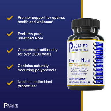 Premier Research Labs Noni - Supports Digestion & Immune System - Features Organic Noni Fruit - 60 Plant-Source Capsules