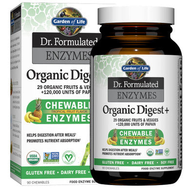 Garden of Life Dr Formulated Digestive Enzymes With Papain Bromelain & 21St Century Papaya Enzyme Chewable Tablets Tropical 100 Count