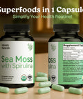 Atlantic Naturals Sea Moss with Spirulina Superfood Capsules Multivitamin Supplement Supports Healthy Iron and Immune Health Alternative to Seamoss Gel and Powder Irish Sea Moss Capsules (120 ct)