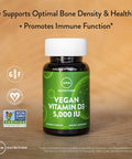 MRM Nuturition Vegan Vitamin D3 5,000 IU | Bone + Immune Health | Made from lichens | Supports Calcium Absorption | Vegan + Vegetarian Friendly | 60 Servings