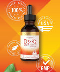 Carlyle Vitamin D3 K2 Liquid | 2 Fl Oz | MK-7 Supplement | Vegetarian Non-GMO Gluten