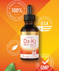 Carlyle Vitamin D3 With K2 Liquid Drops | 2 Fl Oz | Mk-7 Supplement