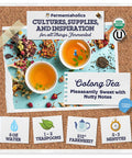 Fermentaholics Usda Organic Loose-Leaf Oolong Tea - Perfect For Homebrewing Kombucha Hot Tea And Iced Tea - Ou her Premium Taste Aroma And Flavor