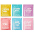 Thoughtfully Gourmet Sisters are Forever Tea Set Tea Sampler Includes 6 Flavors of Tea with Inspirational Quotes Great Sister s Set of 90