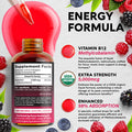 NUTRAHARMONY Usda Organic Vitamin B12 Sublingual Drops - 5000 Mcg Liquid Vegan Methylcobalamin - Energy Boost Focus & Mood Metabolism & Brain Health Support - Maximize Absorption - 2 Month Supply 2 Fl Oz