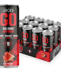 Jocko GO Energy Drink - Keto, Vitamin B12, Vitamin B6, Electrolytes, L Theanine, Magnesium- Energy Boost, Sugar Free Nootropic Monk Fruit Blend - 12 Pack (Pink Lemonade)