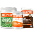Bulletproof Coffee Recipe Made Easy By Bundling And Saving, The Original Medium Roast Ground Coffee, Grass-Fed Collagen Protein, And Keto Creamer Made Of Ghee And Powdered Mct Oil.