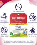 Boiron Thuja Occidentalis 30C Wart Removal Homeopathic Medicine for Painless Removal of Warts from Plantar (Feet), Hands, and Other Bodily Warts -80 Count (Pack of 3)