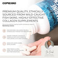 Correxiko Marine Collagen Supplement Pills - 1800Mg Hydrolyzed Collagen Peptides Per Serving With Added Hyaluronic Acid, Vitamin C & Minerals - For Hair, Skin & Nails - 120 Capsules 30 Day Supply
