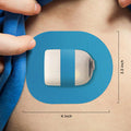 Simpatch Omnipod Adhesive Patch with Strap (25-Pack) Waterproof Adhesive CGM Tape (Blue)