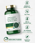 Carlyle Organic Chlorella Spirulina Tablets | 1300 Count | 50/50 Blend | Non-Gmo And Gluten Free