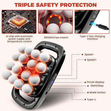 Failenfeivp 16 Head Massage Deep Tissue Massager Gun 2600Mah Massage Gun Deep Tissue With Type-C Fast Charging 3 Massage Modes & 30 Intensities Suitable For Muscle Soreness In The Waist ShouldersNeck After Work