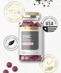 Carlyle Zinc 50Mg Gummies 150 Count Vegan, Non-Gmo And Gluten Formula Zinc Citrate Dietary Supplement