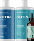 Maple Holistics Volumizing Hair Bundle - Large Sizes Biotin Shampoo, Conditioner, And Pure Rosemary Essential Oil