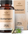 Herbamama Motherwort Capsules â€“ Natural Menopause Supplements For Women â€“ 1200Mg Motherwort Herb Powder Per Serving For Women'S Mood & Calm Support â€“ Vegan Non-Gmo â€“ 50-Day Supply