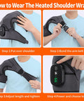 Cordless Heated Shoulder Brace Wrap, Shoulder Heating Pad With Massage, 3 Heat & Vibration, 5000Mah Battery Powered, Shoulder Massager For Men Women