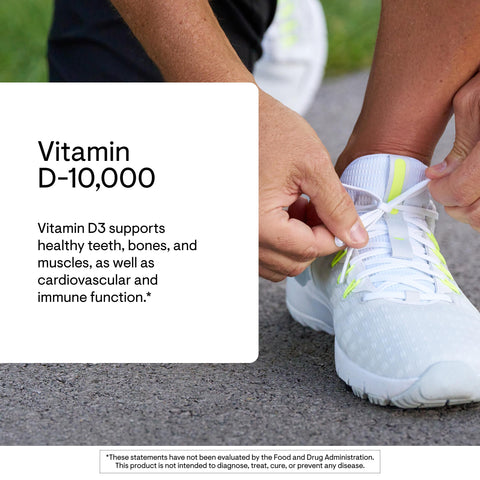 Thorne - Vitamin D-10000 - Vitamin D3 Supplement - Supports Healthy Bones Teeth & Muscles Plus Cardiovascular & Immune Function - Third-Party Certified - Gluten Dairy & Soy-Free 60 Capsules