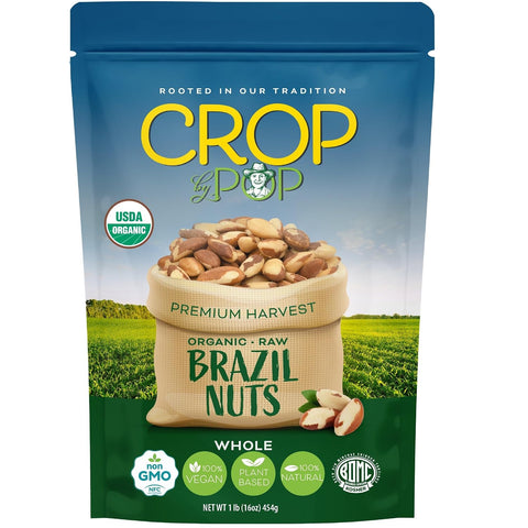 NUT CRAVINGS - Brazil Nuts Roasted & Salted - No Shell, Whole (16oz - 1 LB) Packed Fresh in Resealable Bag - Healthy Protein Food Snack, Food Assortments