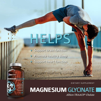 Magnesium Glycinate - 100% Pure Albion Traacs Bisglycinate Chelate Supplement - 200 Mg - 120 Vegetarian Capsules