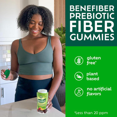 Benefiber Prebiotic GLP 1 Friendly Fiber Supplement Gummies for Digestive Health Assorted Fruit Flavor