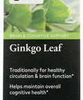 Gaia Herbs Ginkgo Leaf - Traditionally Used to Support Healthy Circulation and Brain Function - Organic, Herbal Supplement - 60 Vegan Liquid Phyto-Capsules (20-Day Supply)