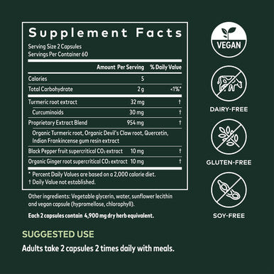 Gaia Herbs Turmeric Supreme Joint Health - Joint Support Supplement - with Quercetin, Black , Boswellia, Ginger Root, Curcuminoids, & More - 120 Liquid Phyto-Capsules(30-Day Supply)